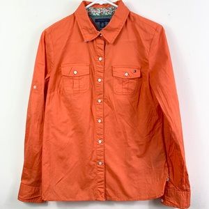 Tommy Hilfiger Women’s Button Down Shirt Orange